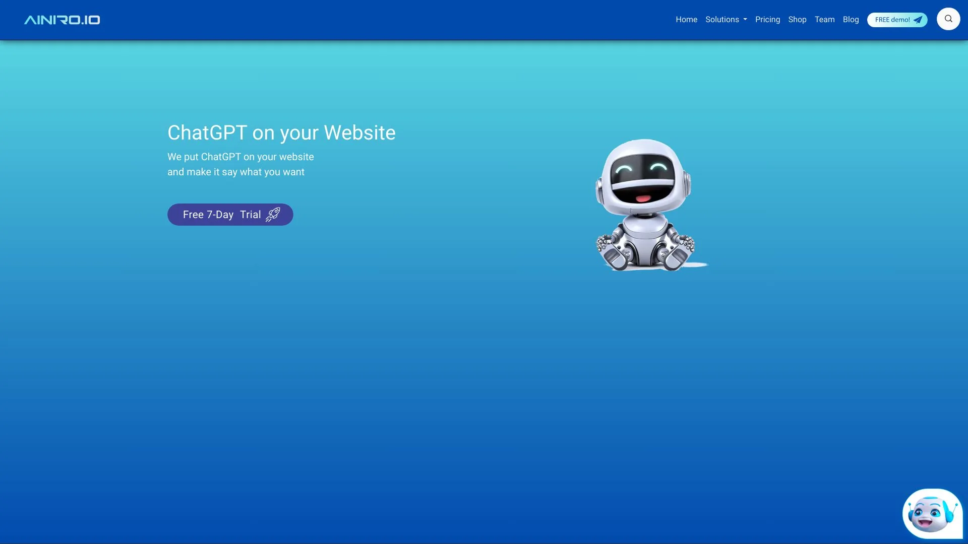AINIRO ChatGPT Chatbot screenshot