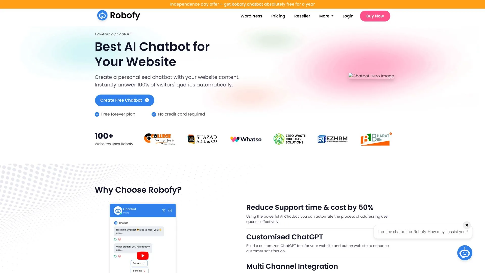 为您的网站建立AI聊天机器人 - Robofy screenshot