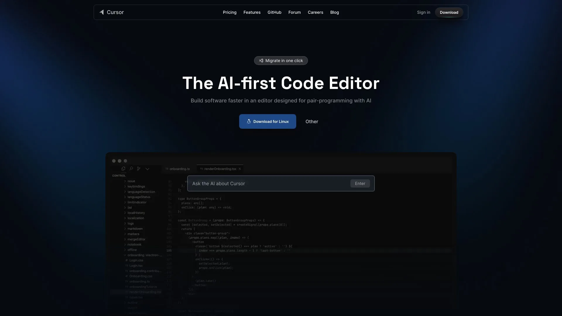 Cursor screenshot