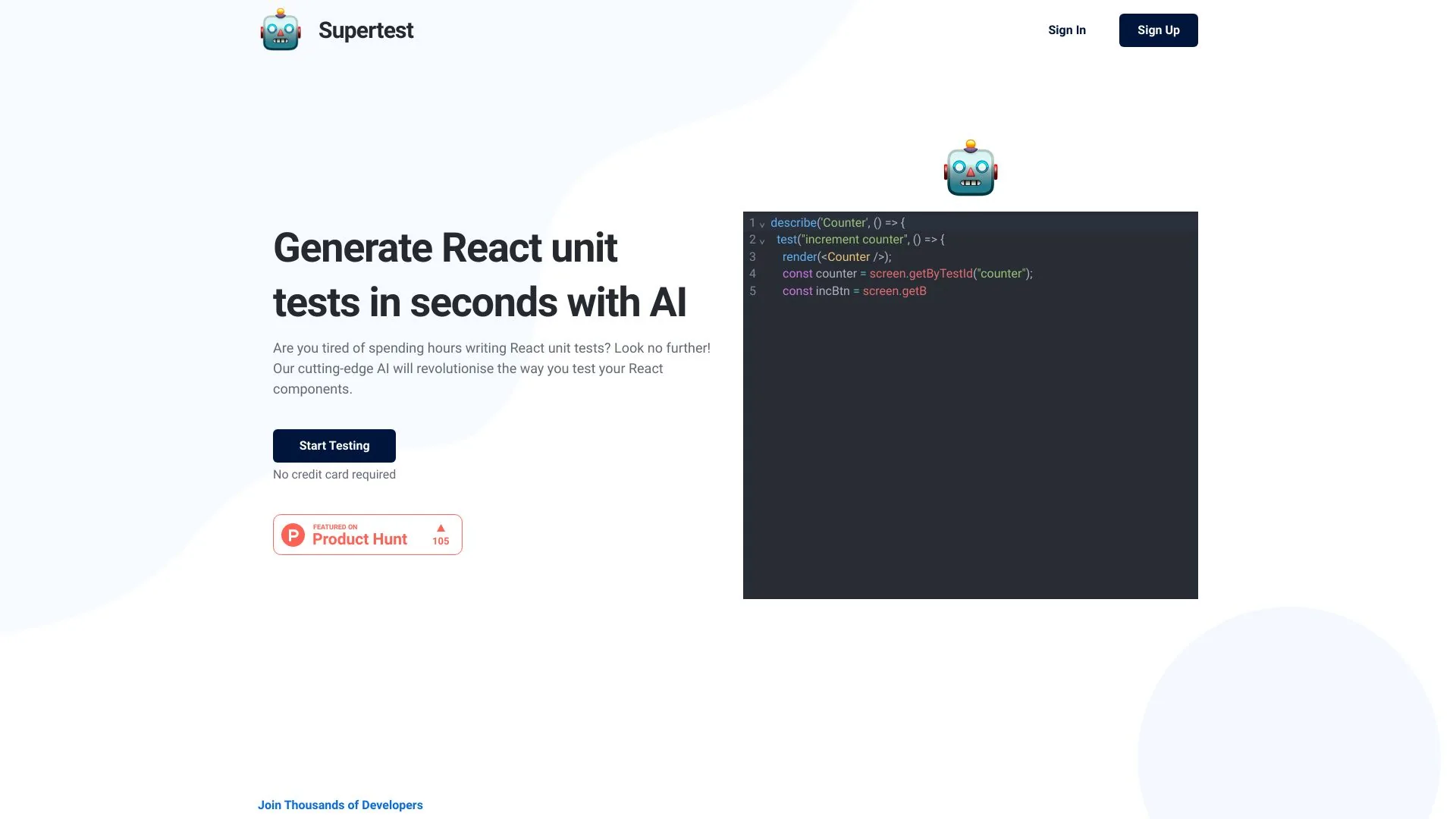 Supertest screenshot