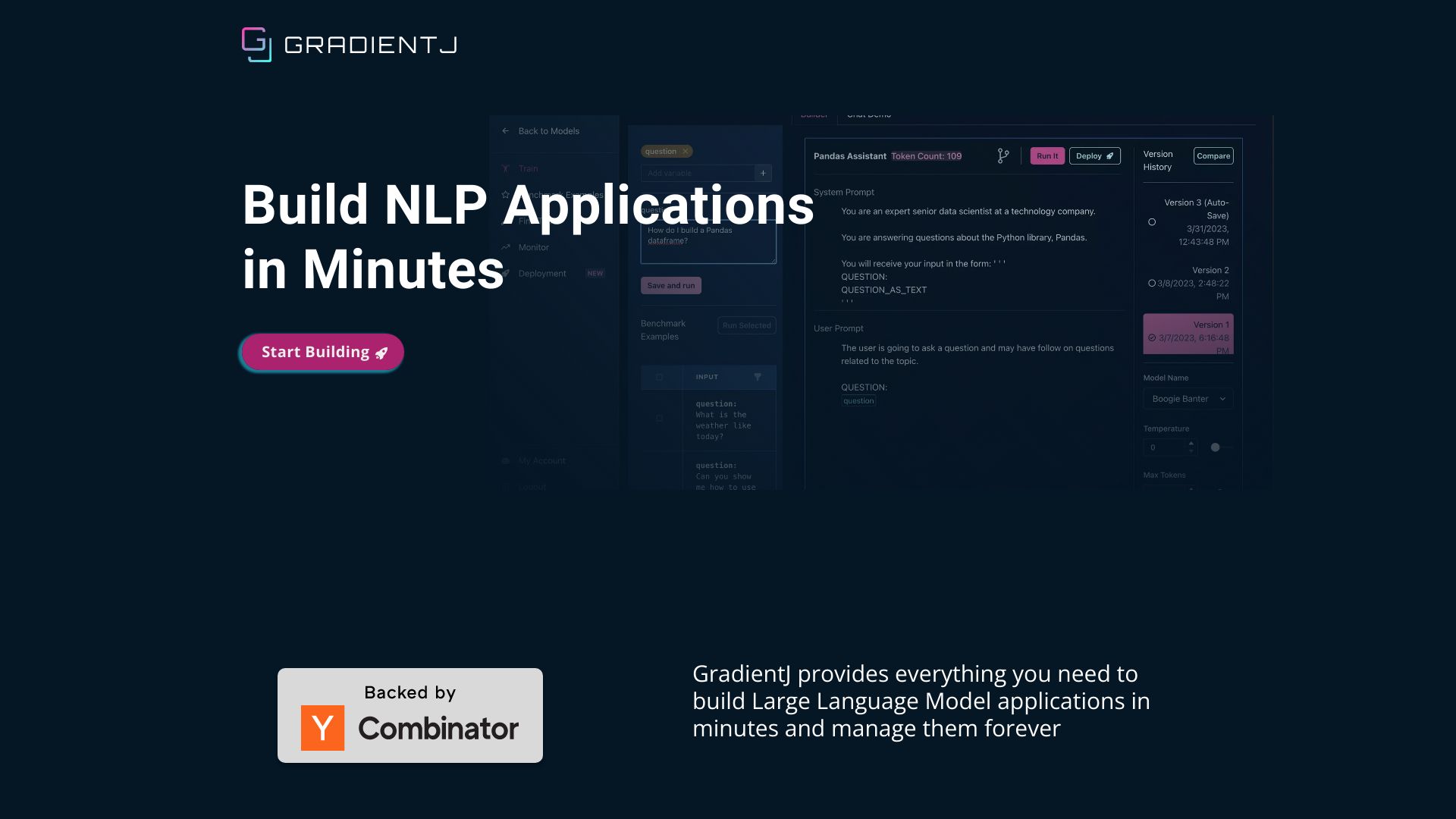 GradientJ - Build Fast NLP screenshot