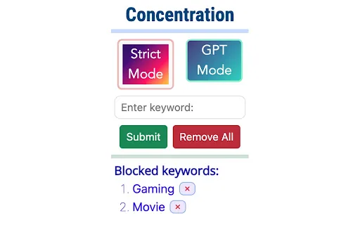 Concentration screenshot