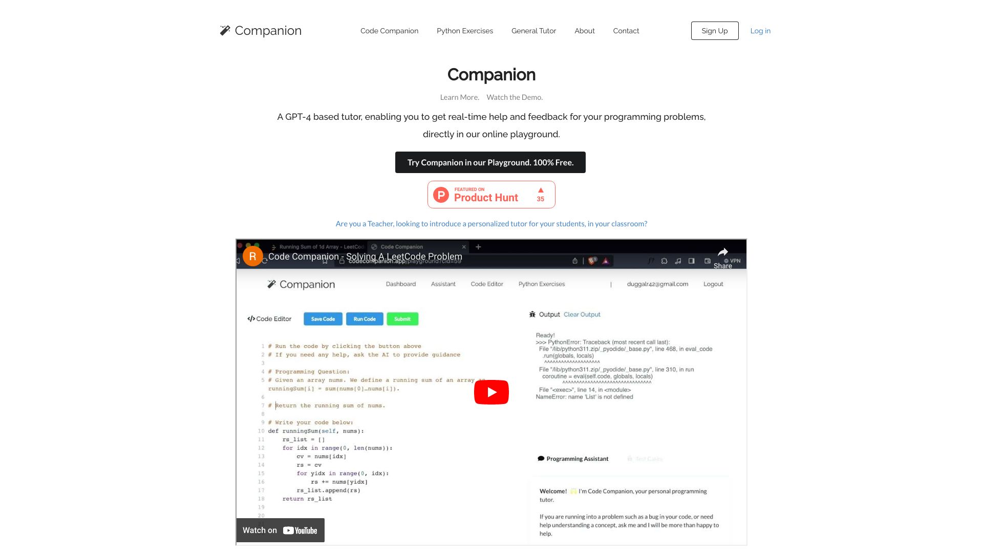 Code Companion screenshot