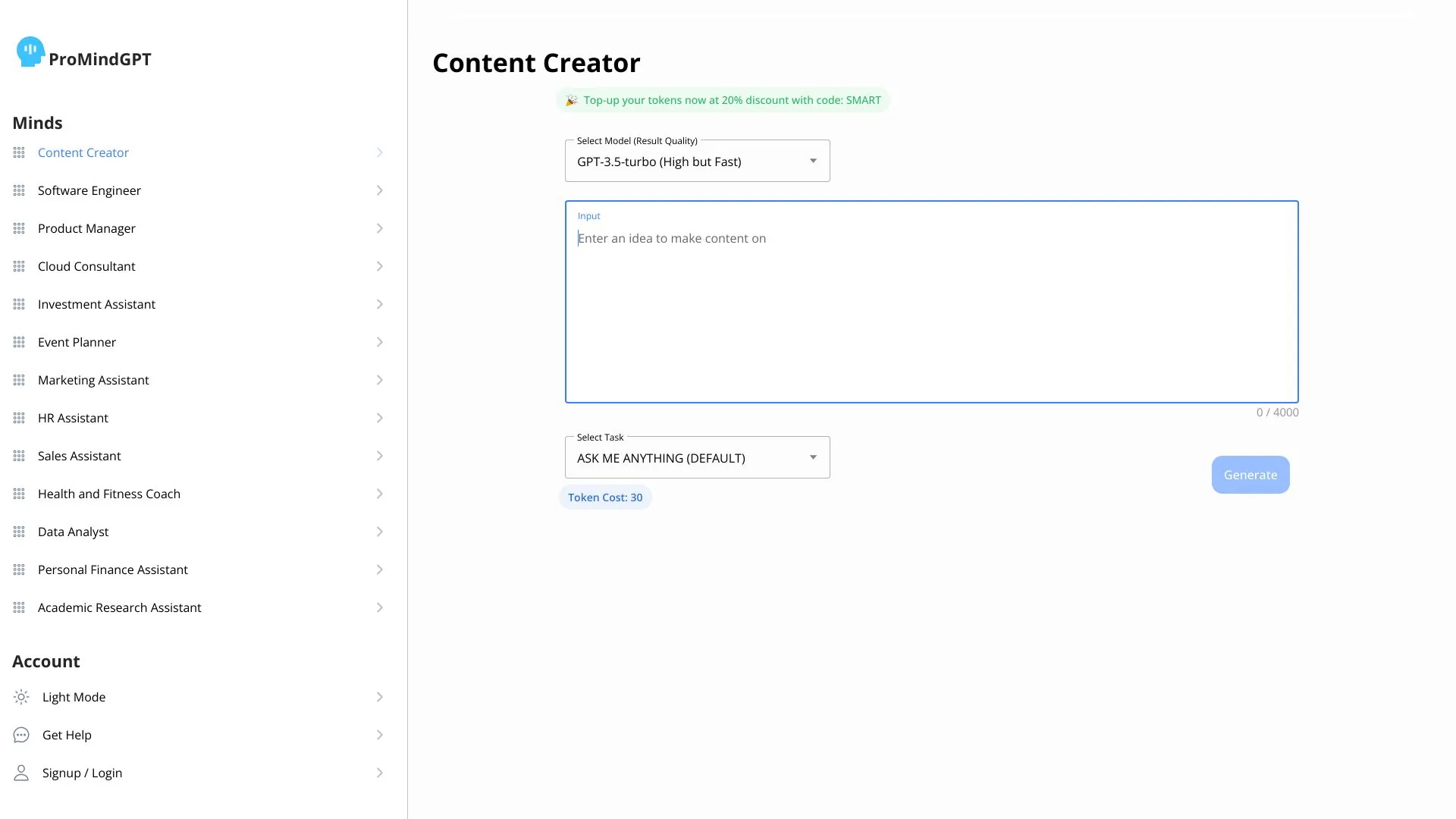 ProMindGPT - AI-Powered Content Generation screenshot