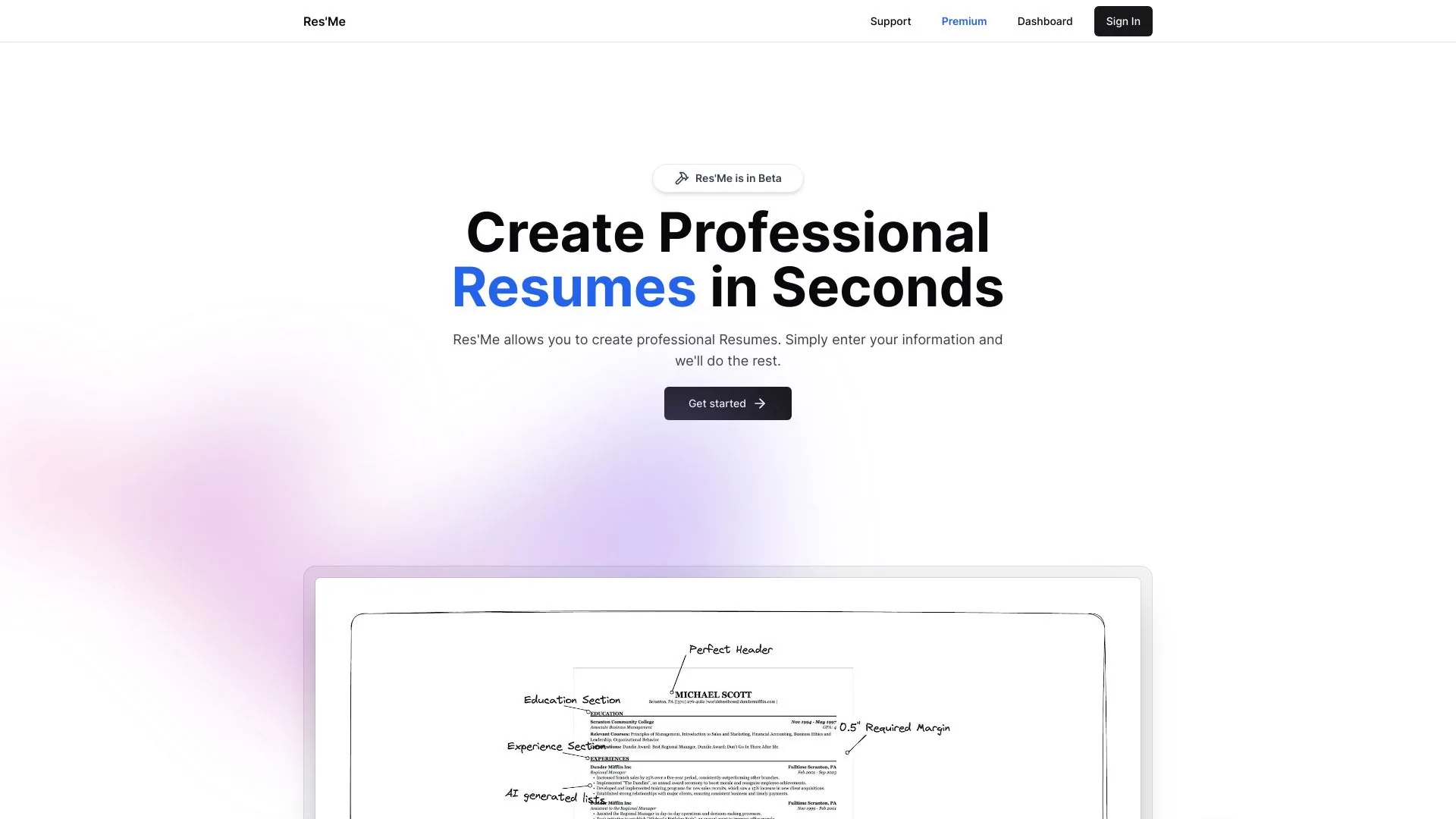 ResMe - Free Resume Builder screenshot