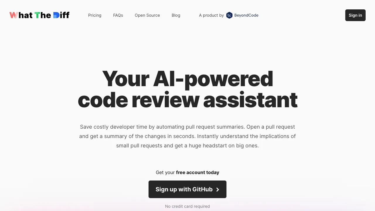 What The Diff - AI-Powered Code Review Assistant screenshot