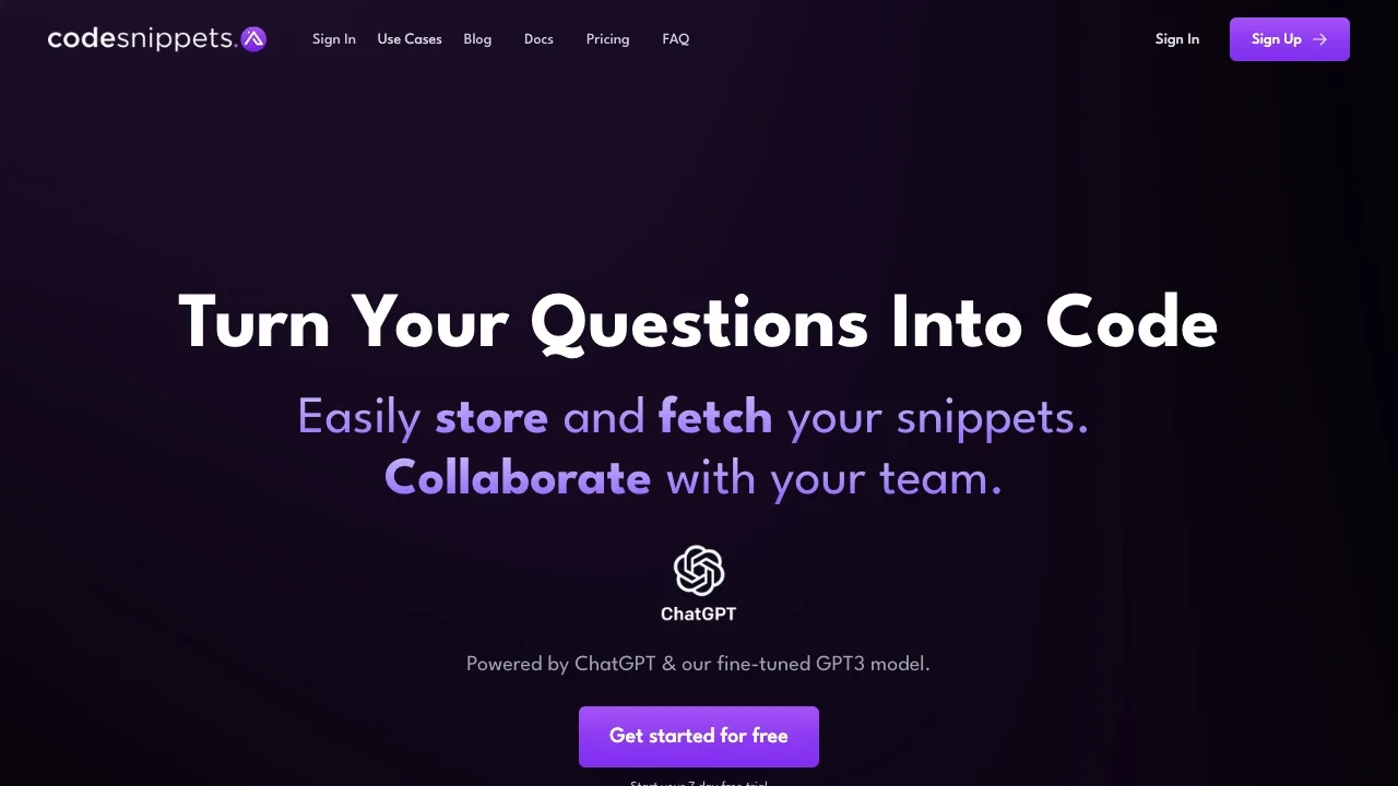 CodeSnippets AI screenshot