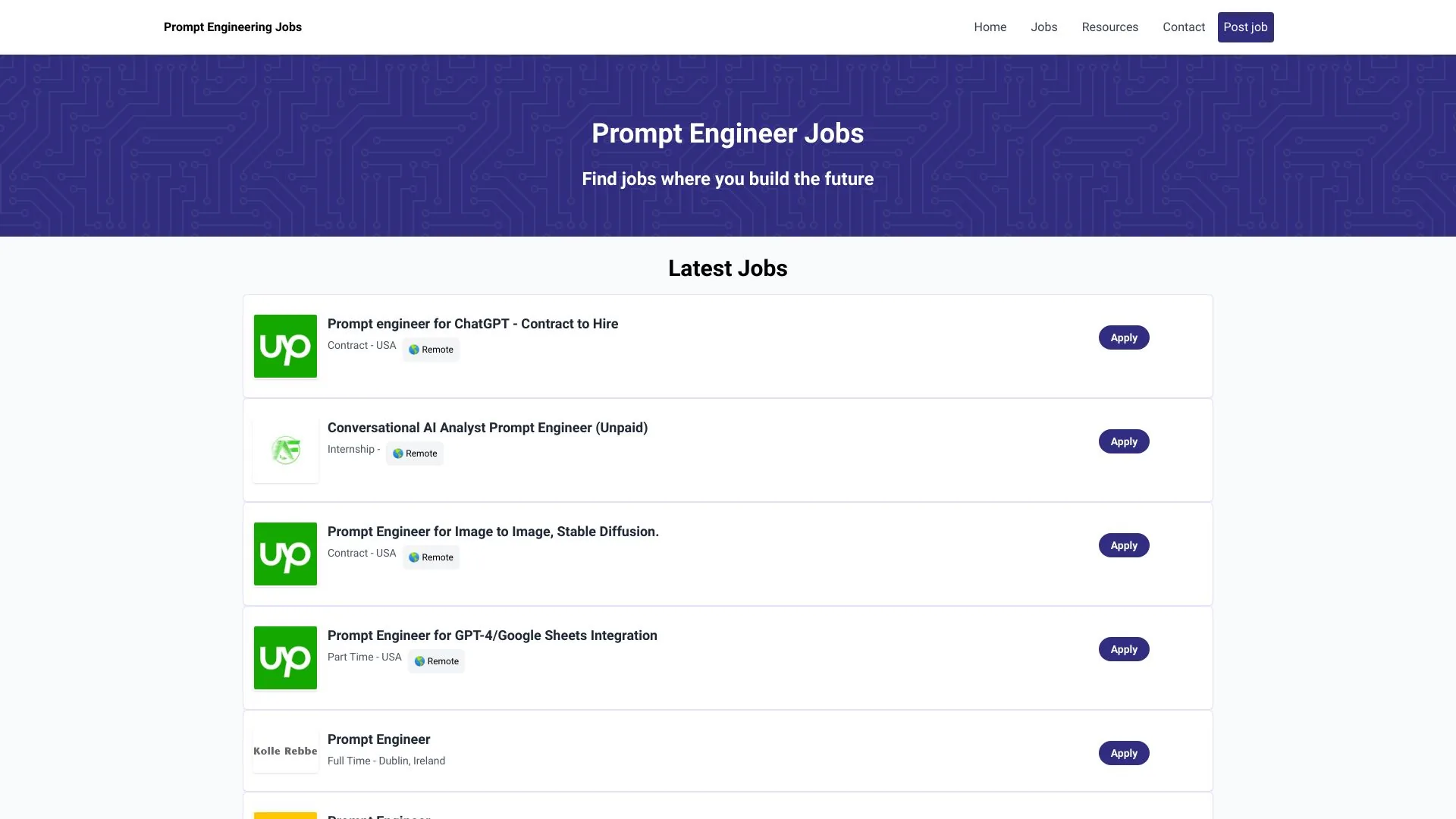 Prompt Engineering Jobs screenshot