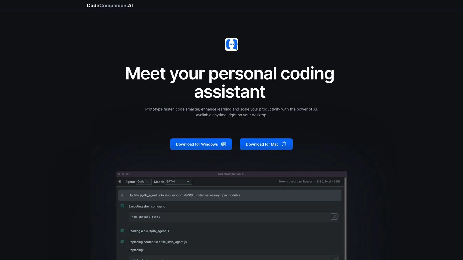 CodeCompanion.AI screenshot