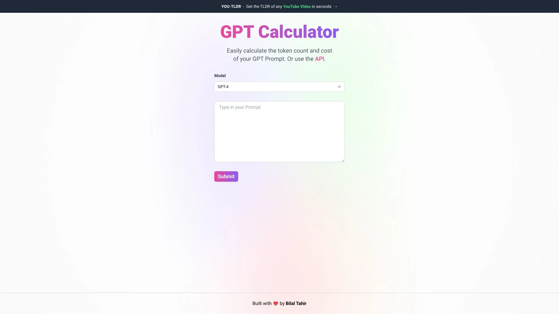 GPT Calculator screenshot