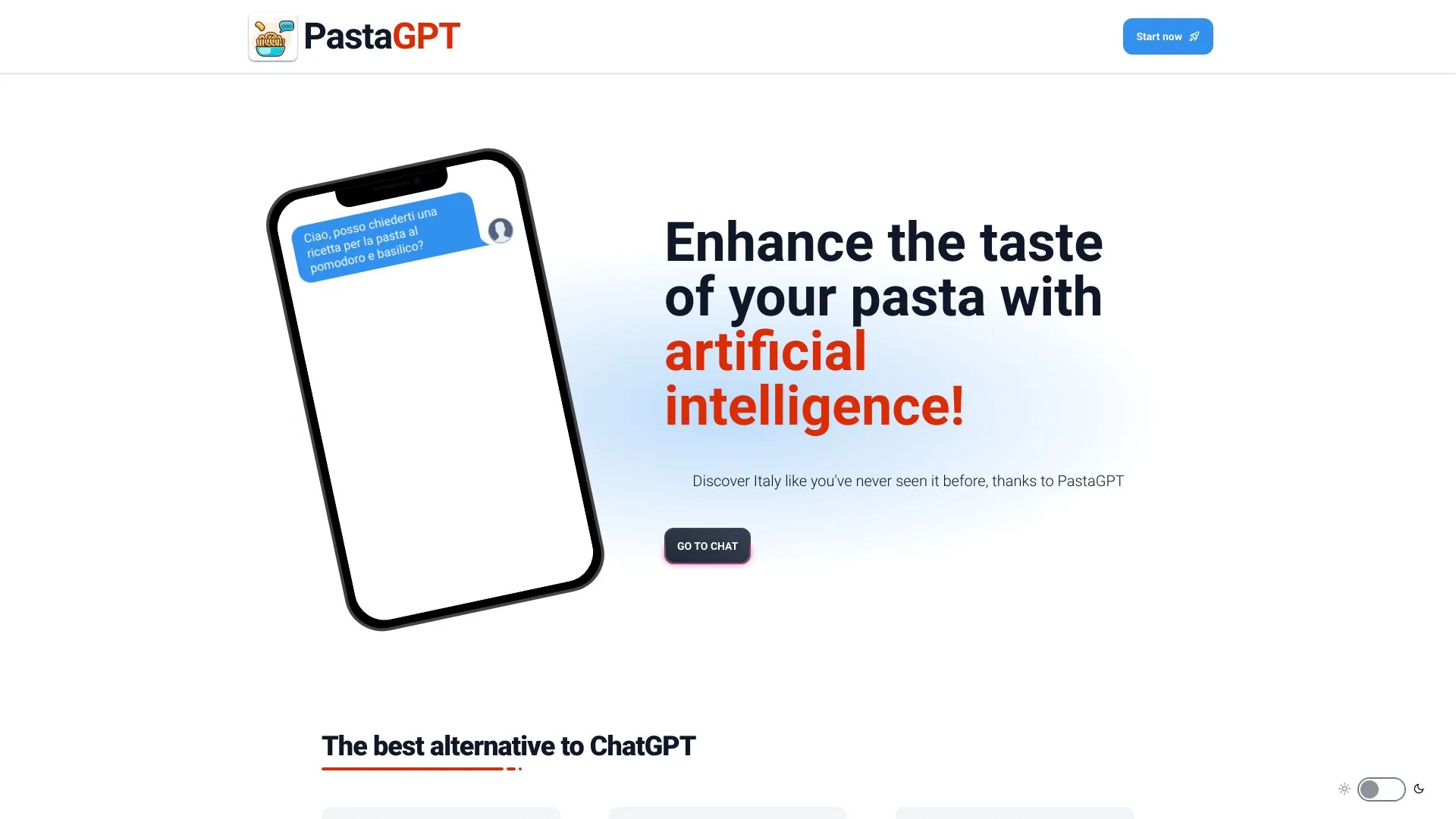 PastaGPT screenshot