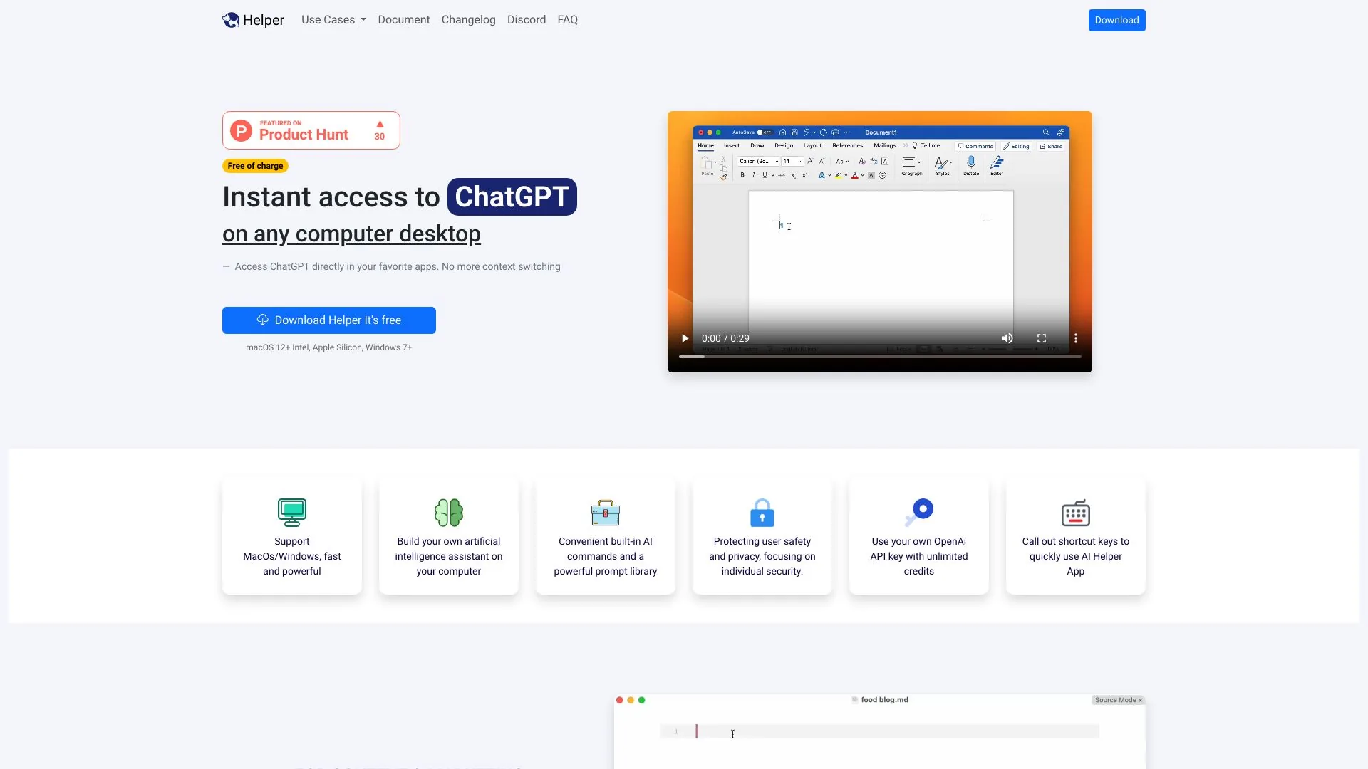 Helper screenshot