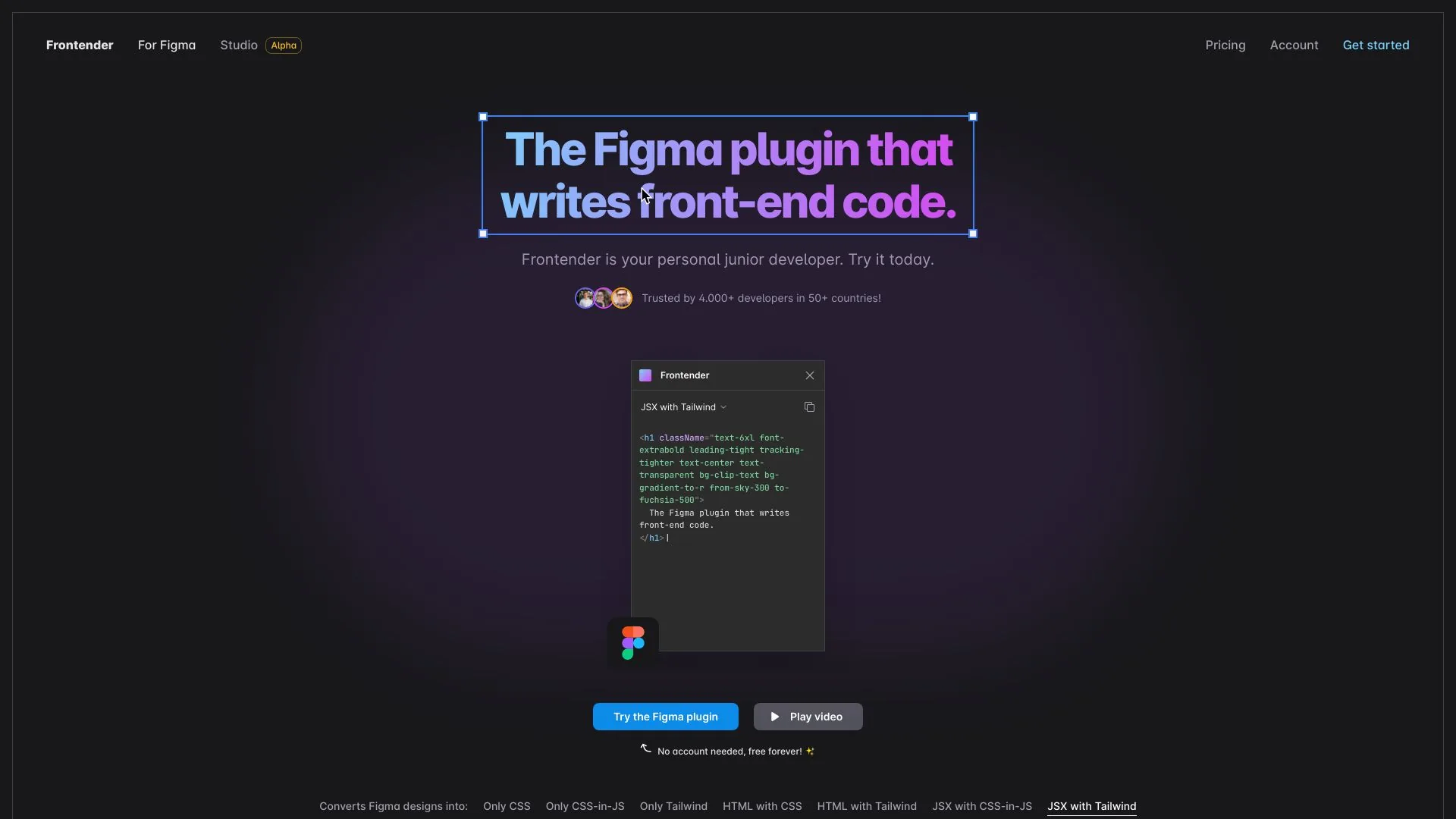 Frontender screenshot