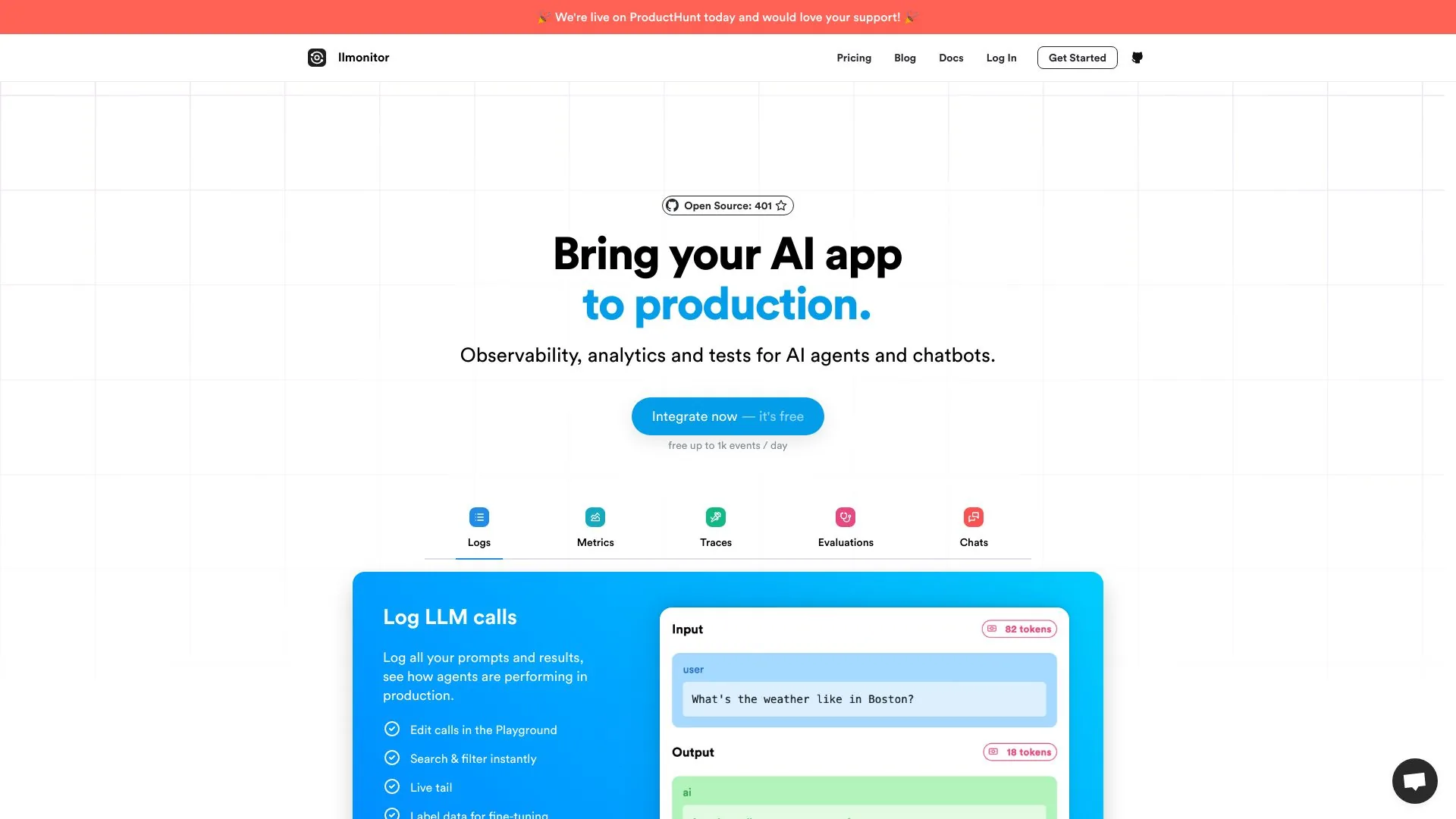 LLMonitor screenshot