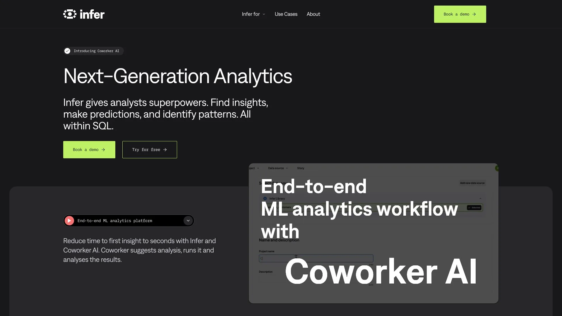 Infer | Generative AI for revolutionizing business insights and growth screenshot