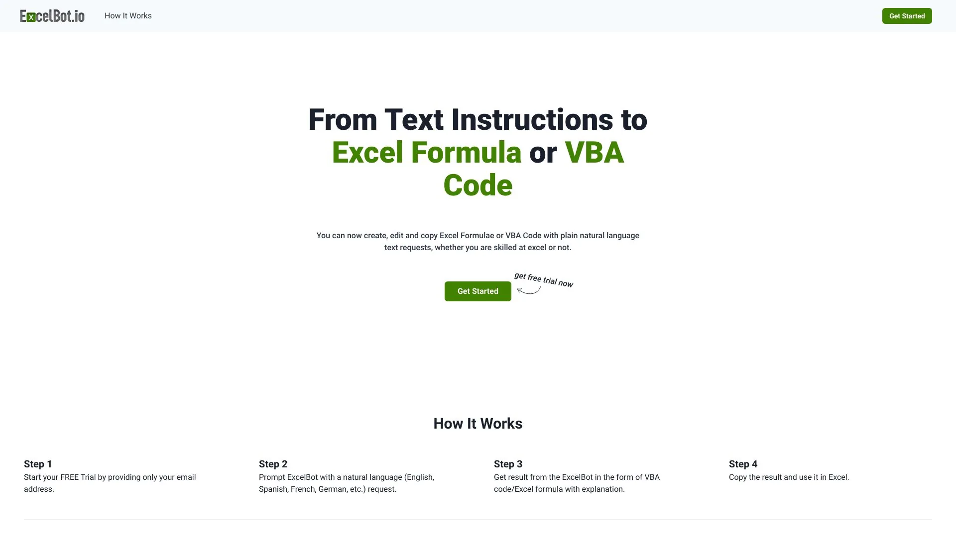 ExcelBot screenshot