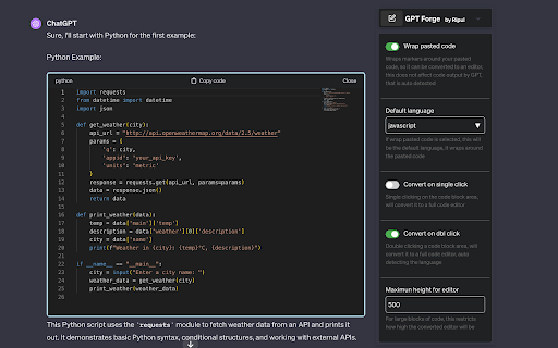 GPTCodeForge screenshot