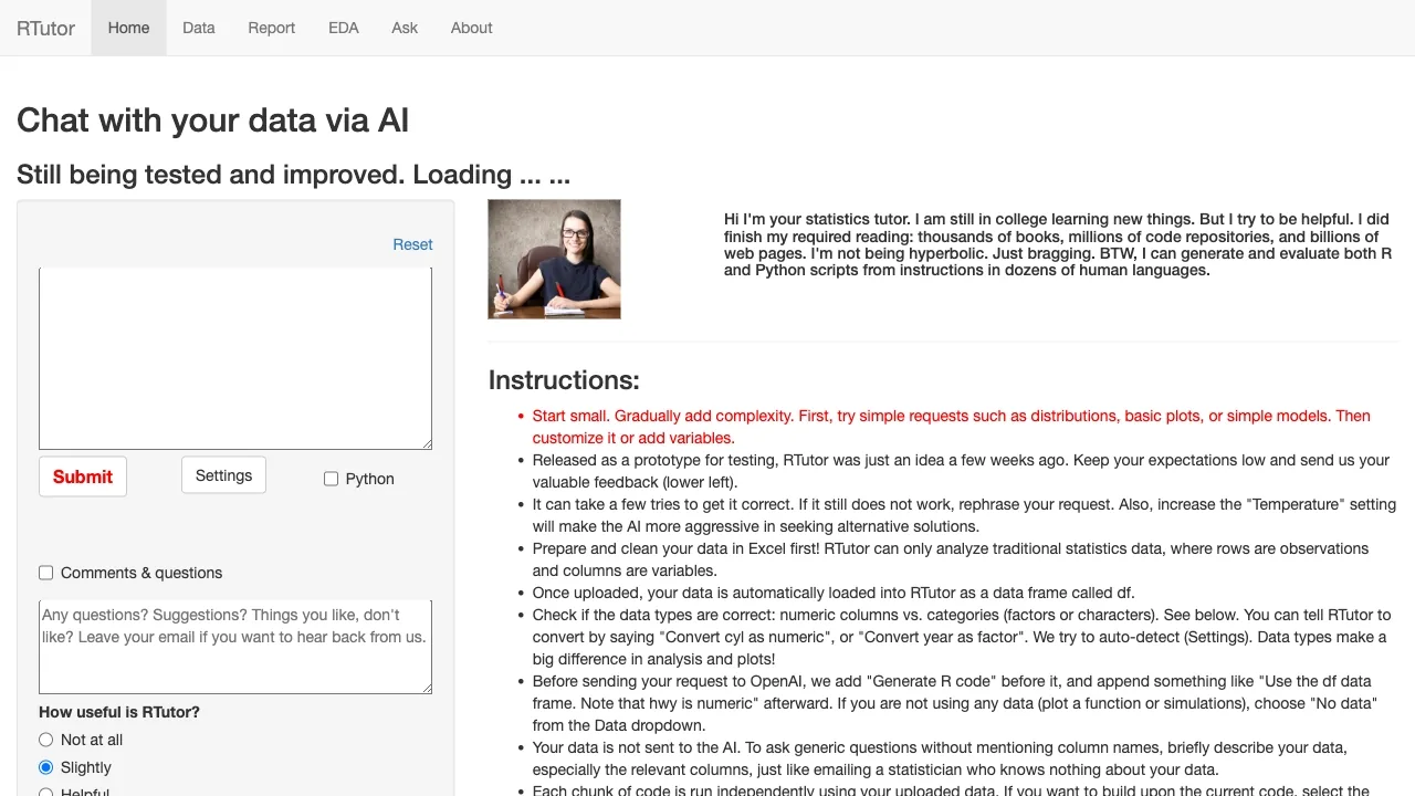RTutor screenshot