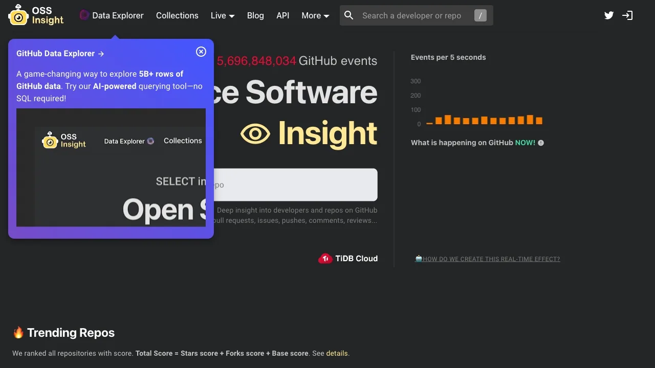 Data Explorer by OSS Insight screenshot