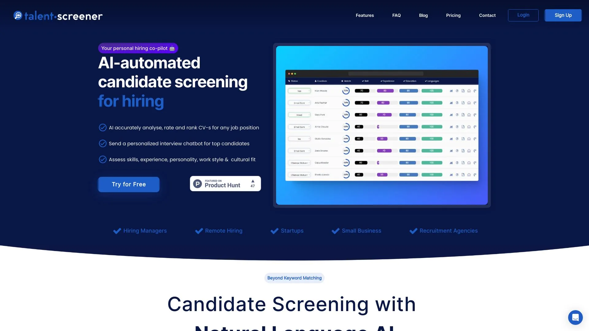 Talent Screener screenshot
