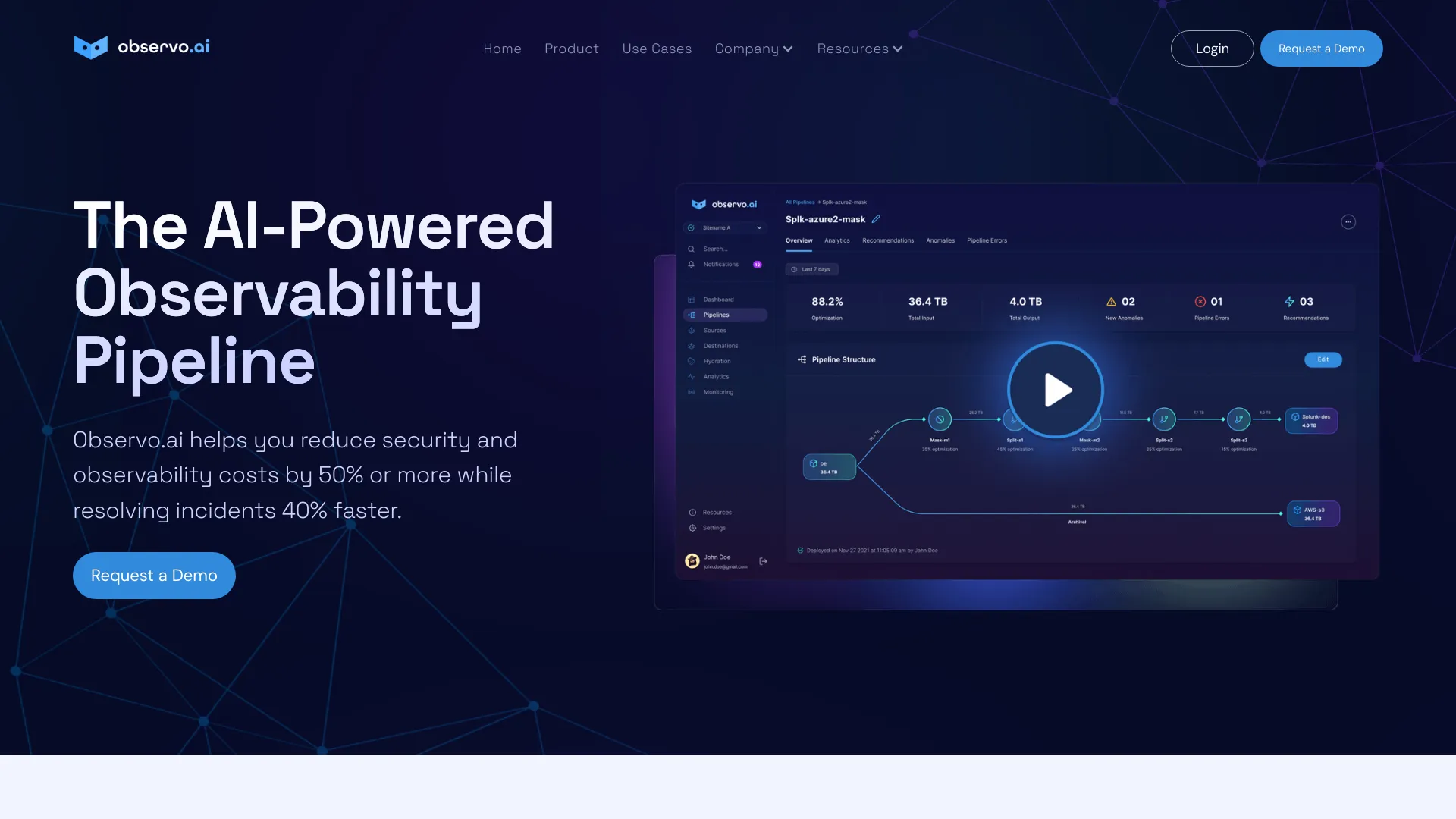 Observo.ai - AI-Powered Observability screenshot