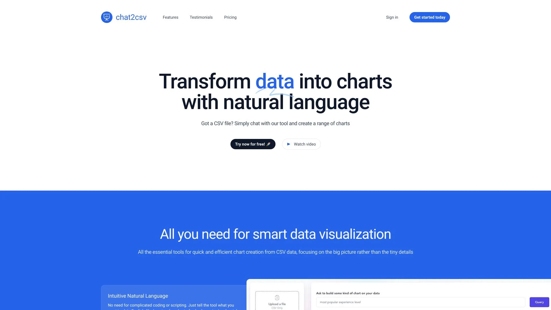 Chat2CSV screenshot