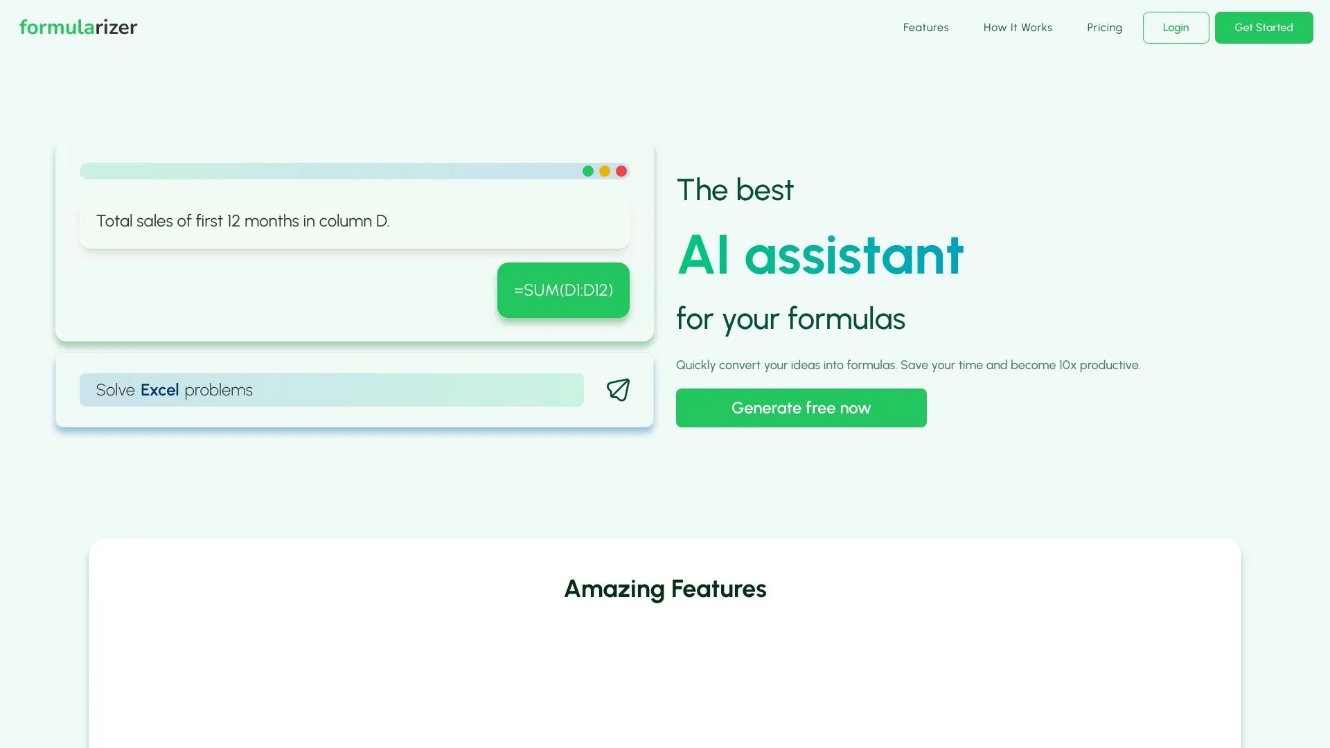 Formularizer - AI assistant for Excel, Google Sheets and more screenshot