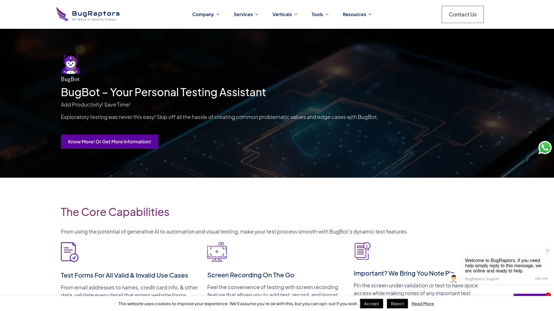 BugBot - An AI-based Intelligent Automation Testing Tool screenshot