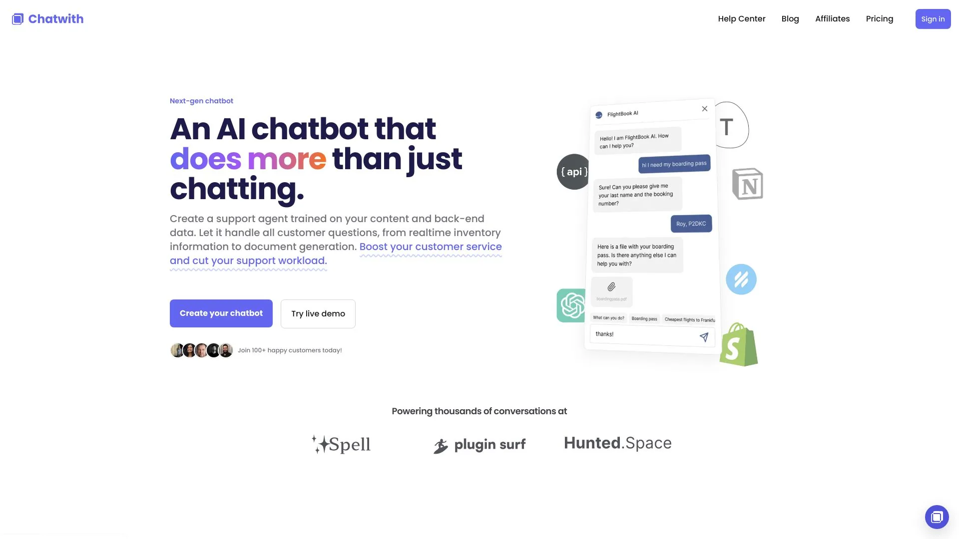 Chatwith screenshot