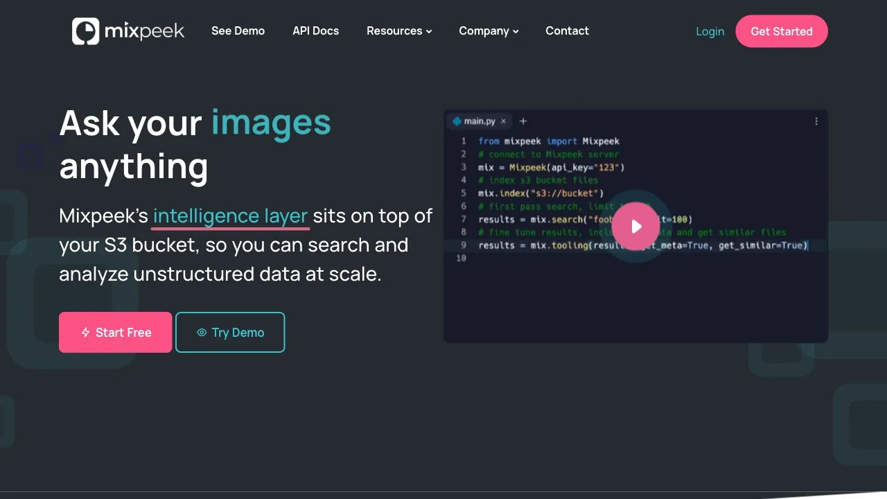 Mixpeek screenshot