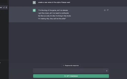 GPT2Markdown screenshot