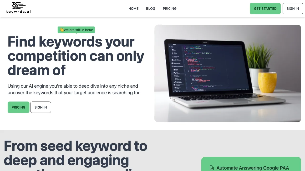 Keywrds.ai screenshot
