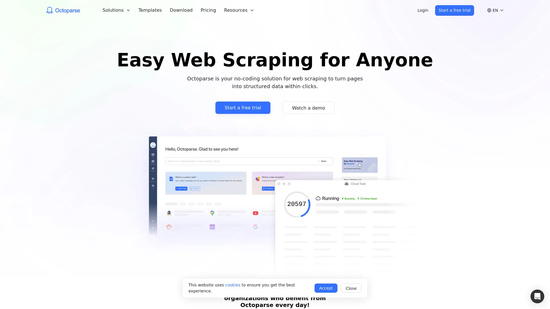 Octoparse screenshot