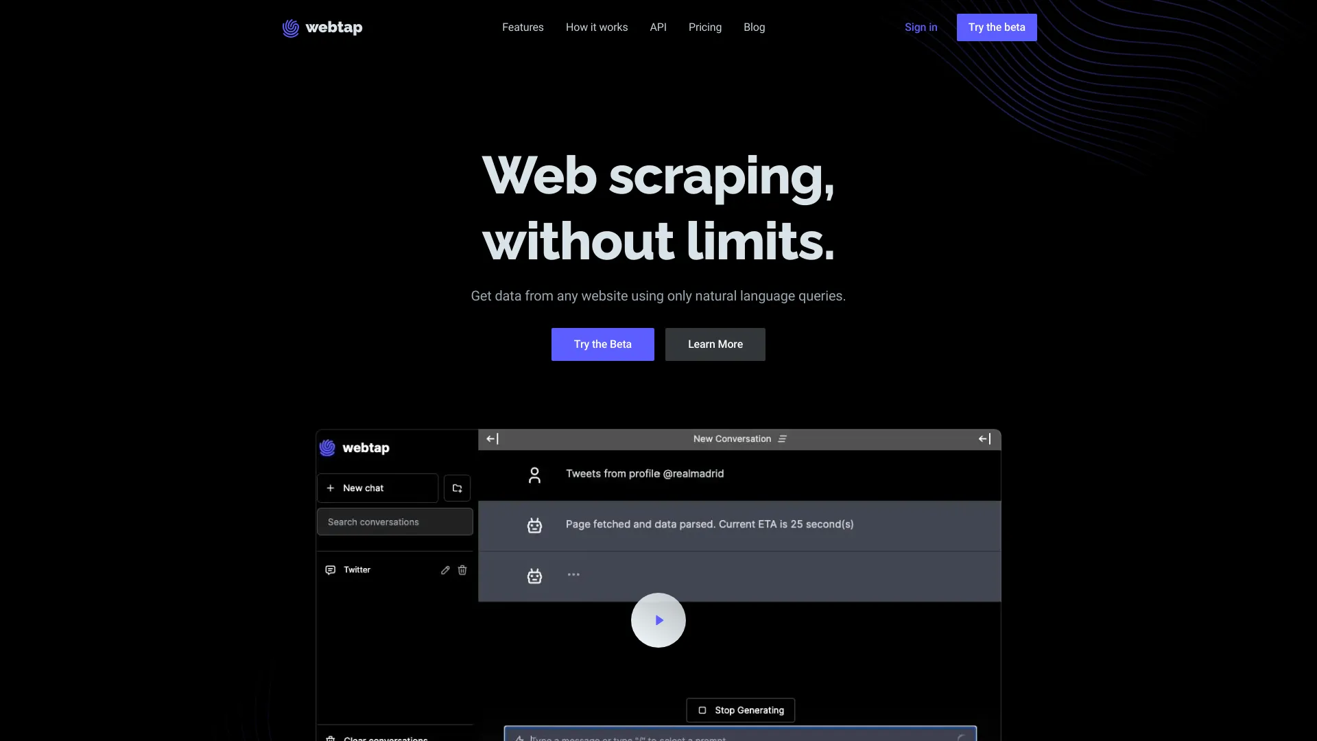 Webtap.ai screenshot