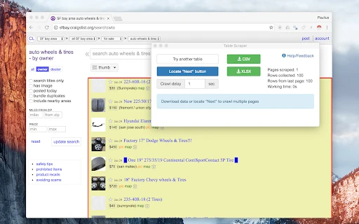 Instant Data Scraper screenshot
