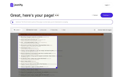 Jsonify screenshot