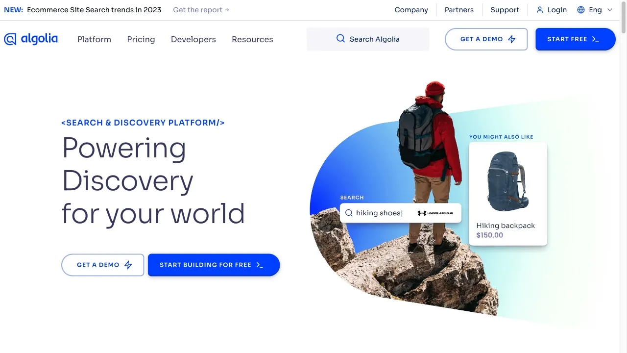 Algolia screenshot