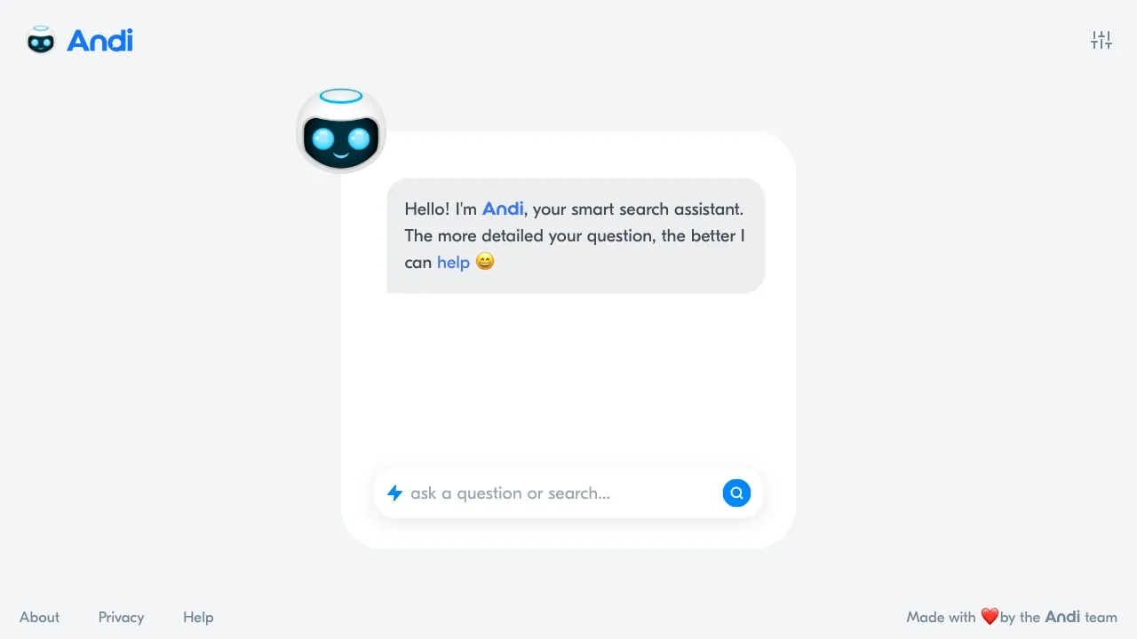 Andi - Search for the next-generation search engine screenshot
