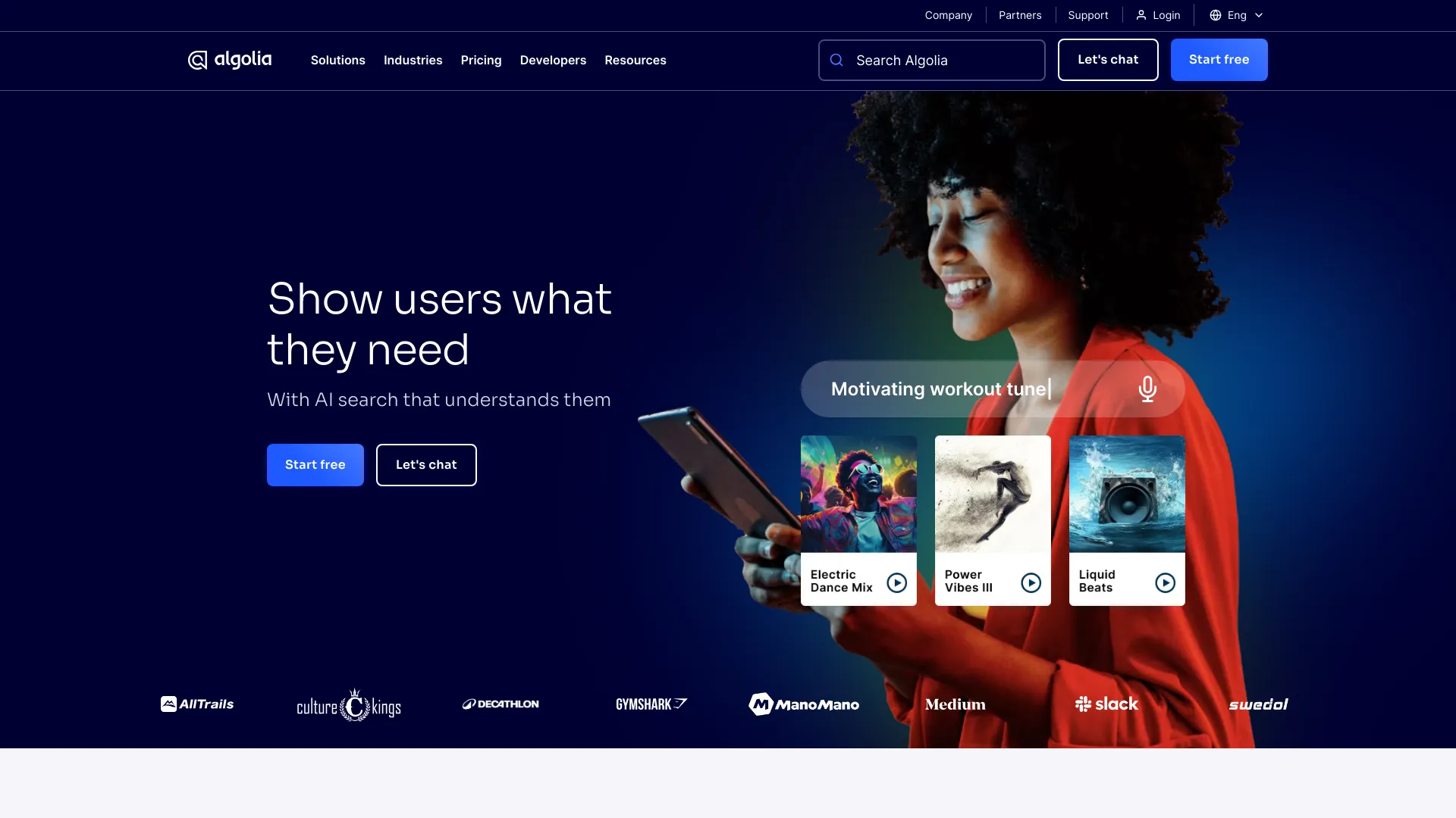 Algolia screenshot