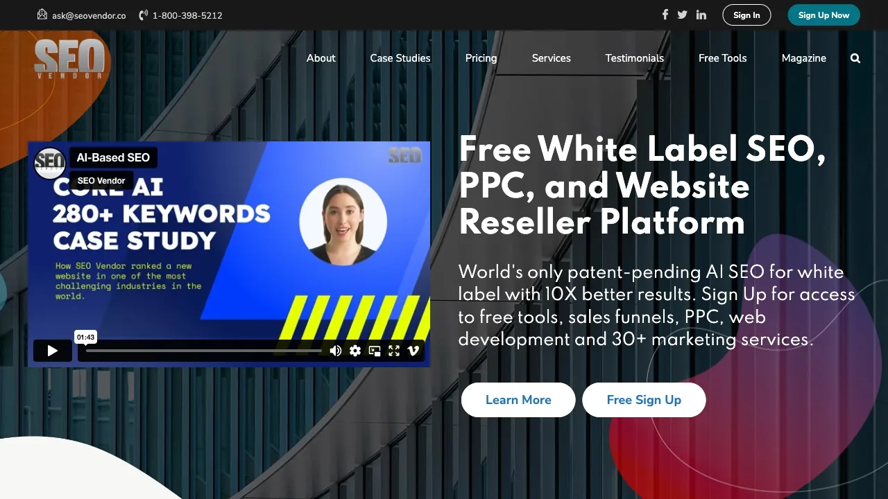 White Label SEO, PPC and Web Design Agency Platform screenshot