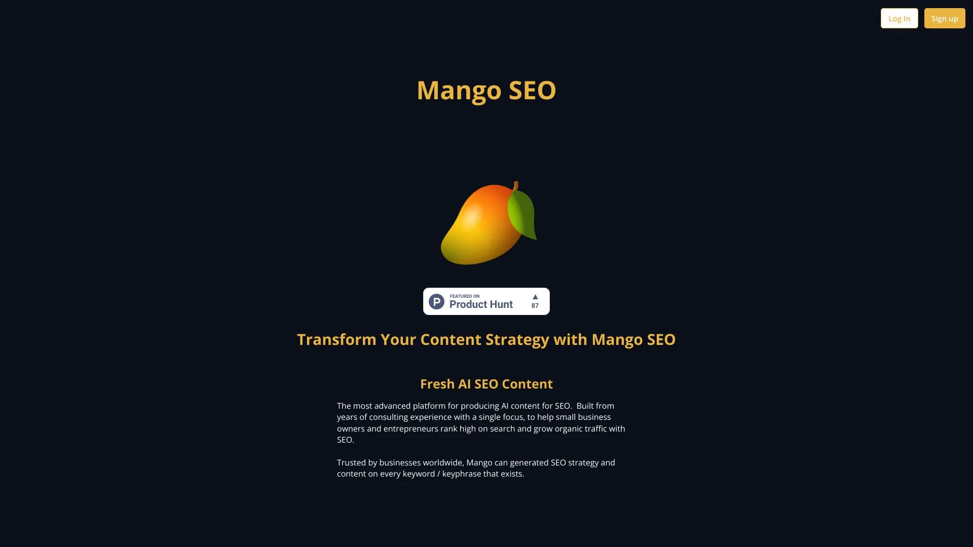 Mango SEO AI screenshot
