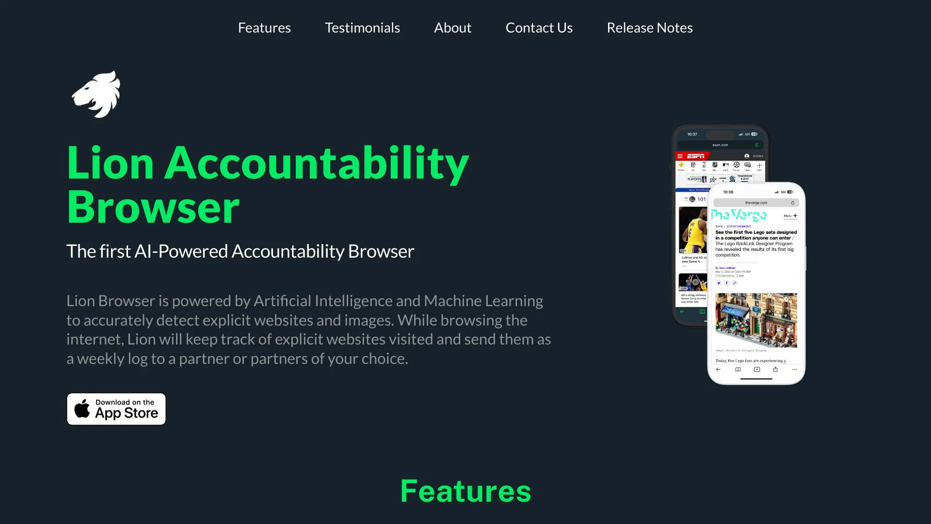 Lion Accountability Browser screenshot