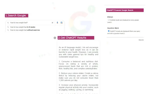 Google Search ChatGPT Extension screenshot