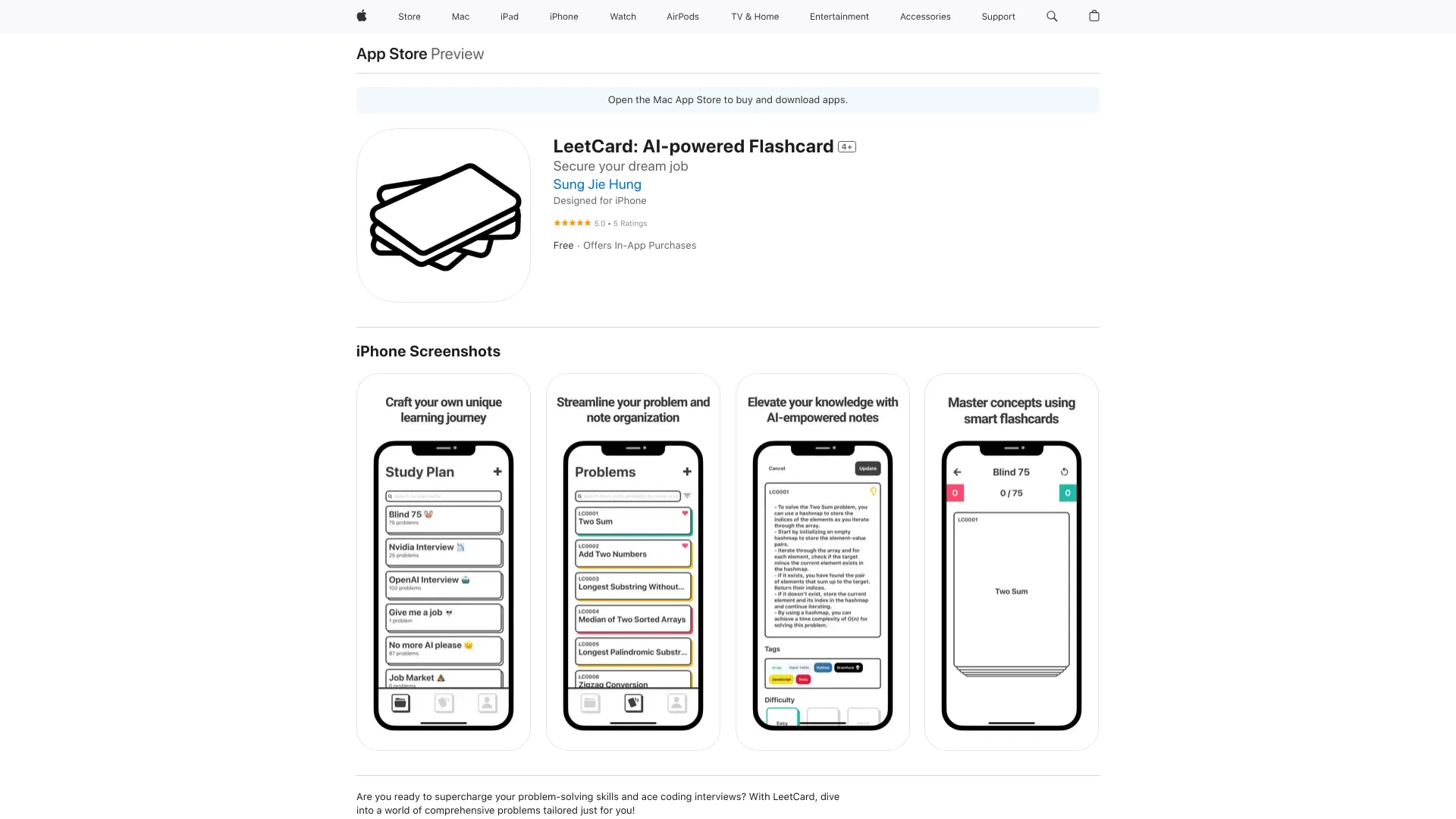 LeetCard screenshot