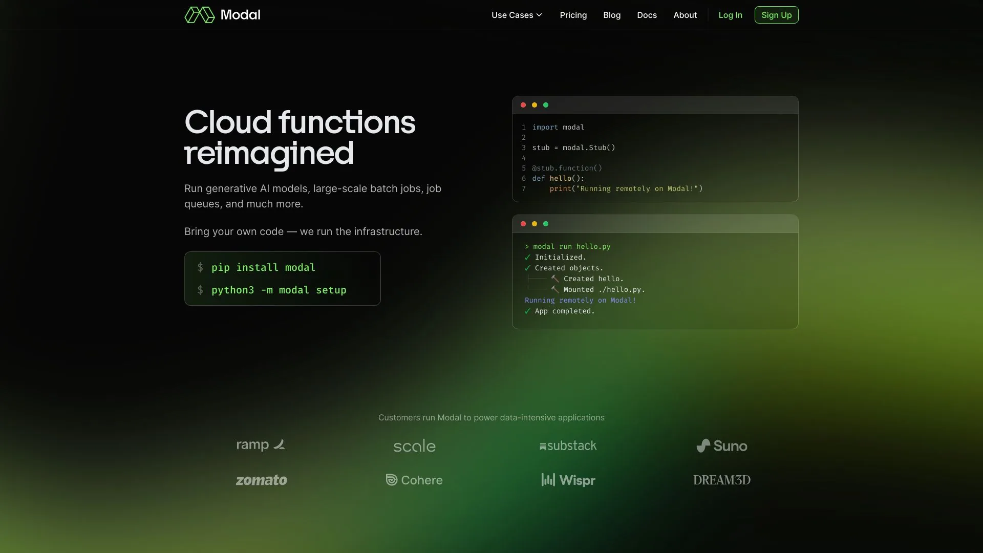 Modal screenshot