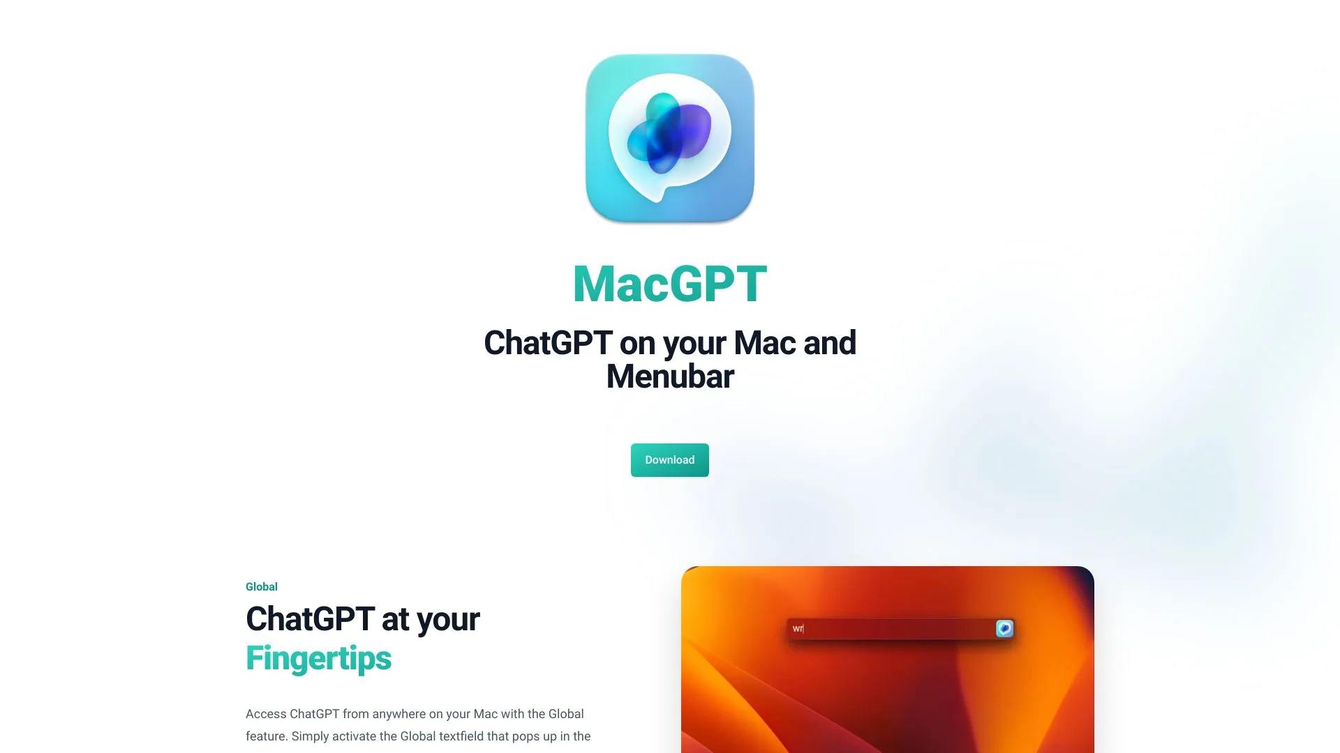 MacGPT - Use ChatGPT in your menu bar screenshot