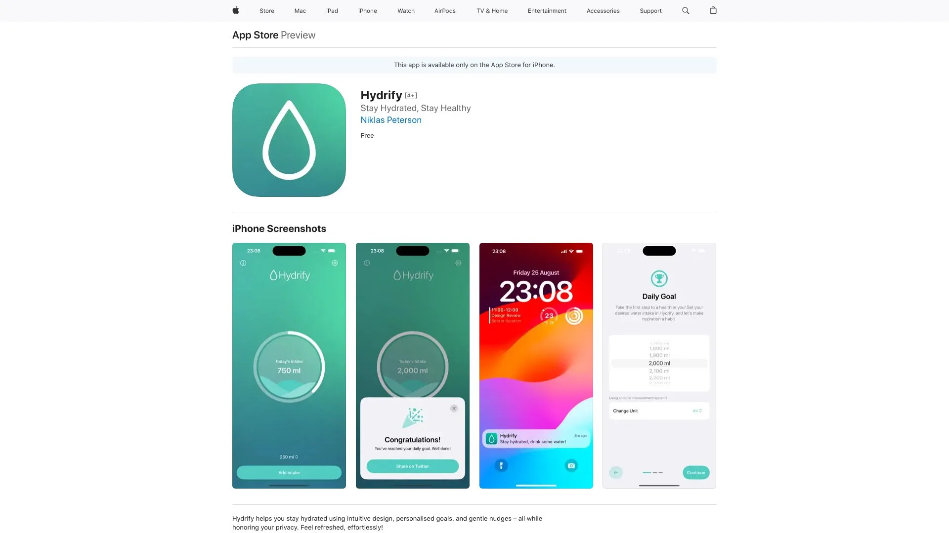 Hydrify screenshot