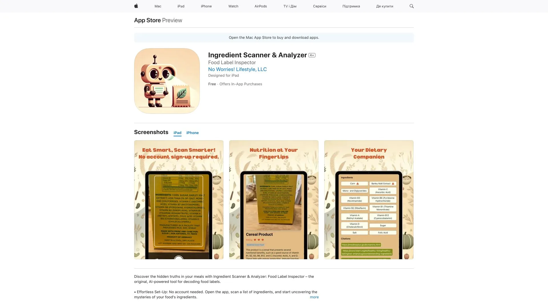 Ingredient Scanner & Analyzer screenshot