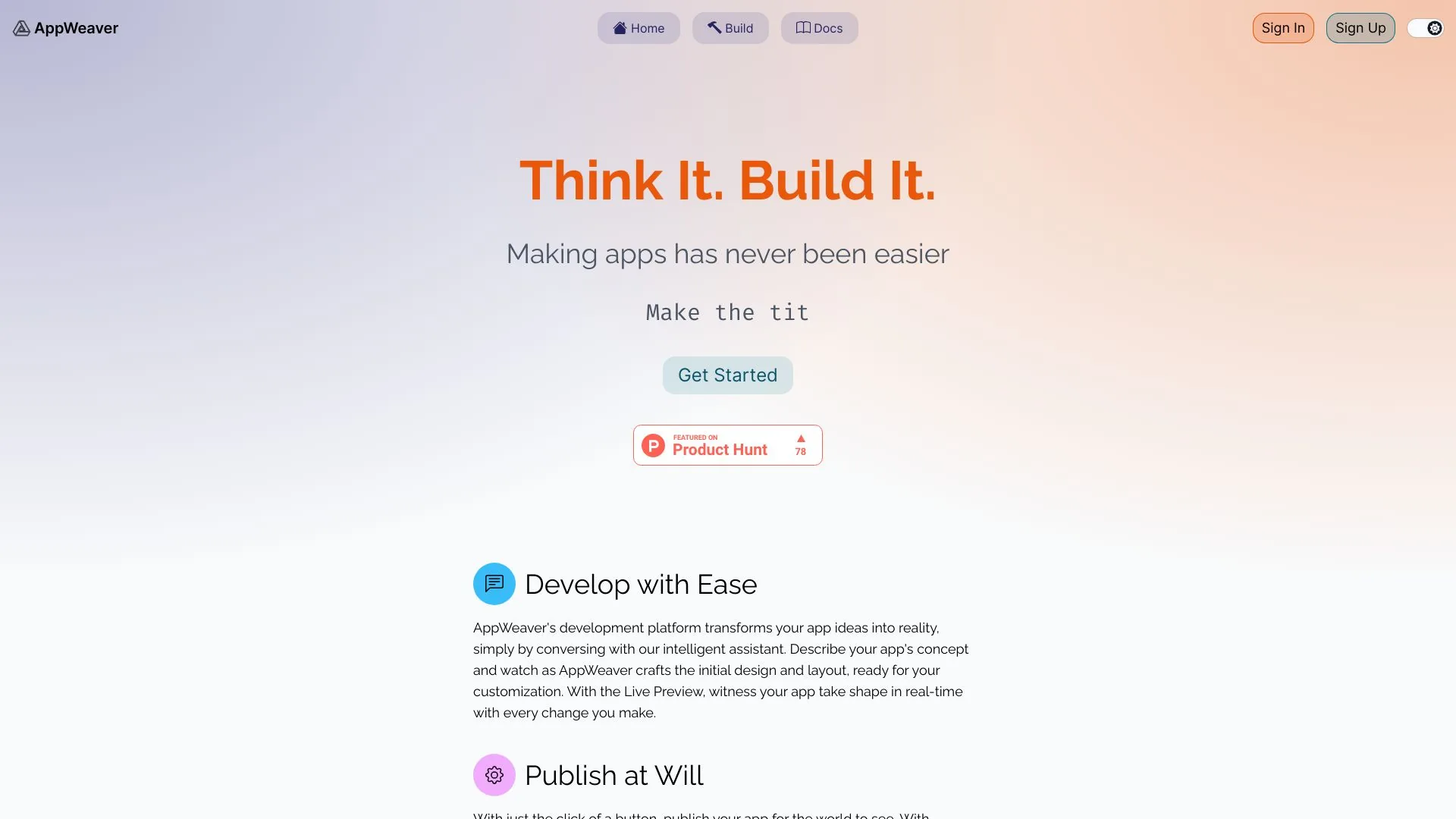 AppWeaver screenshot