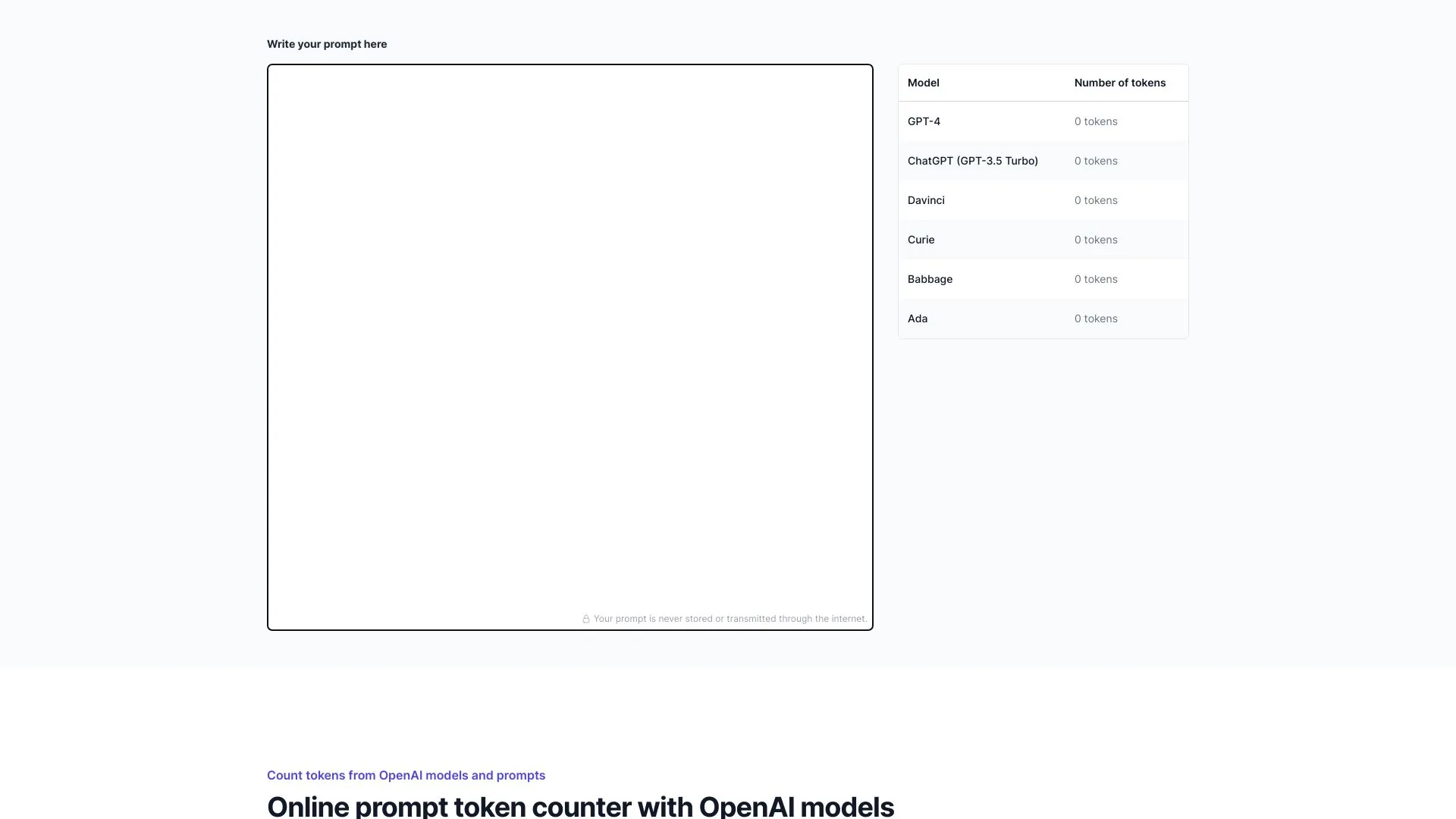 Token Counter for OpenAI Models screenshot